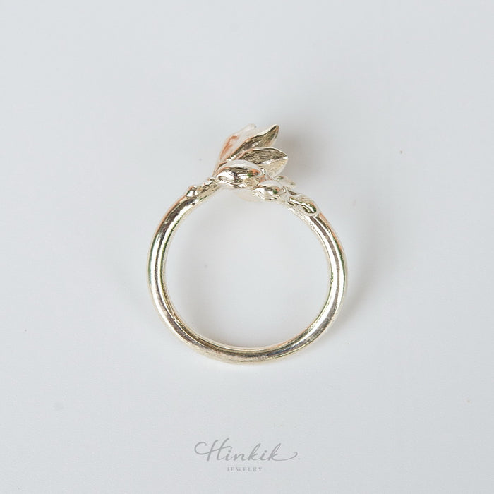 Pikul Flower Ring | Sterling Silver 925 | Thai Minimalist Floral Jewelry by Hinkik Jewelry
