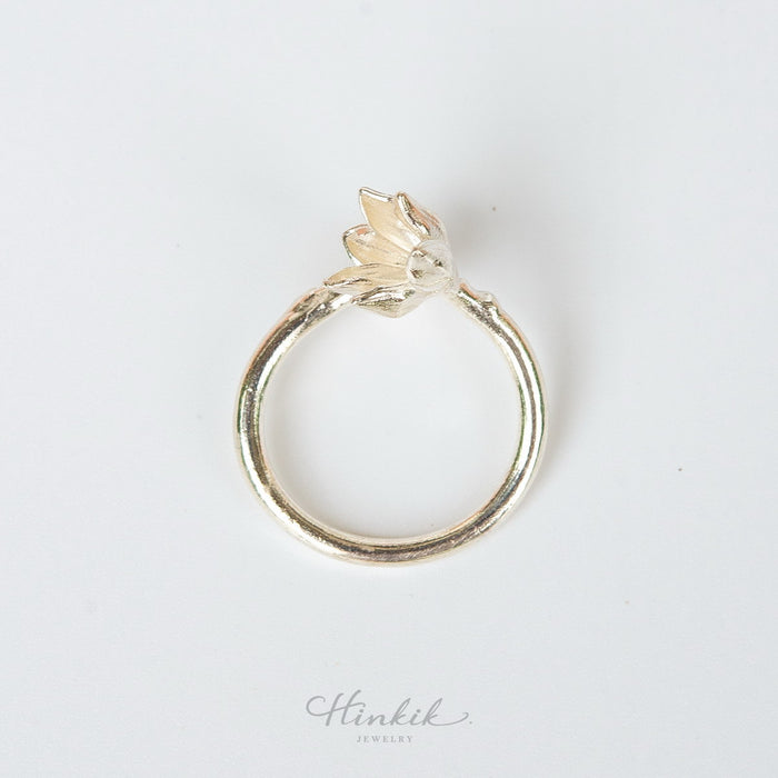 Pikul Flower Ring | Sterling Silver 925 | Thai Minimalist Floral Jewelry by Hinkik Jewelry