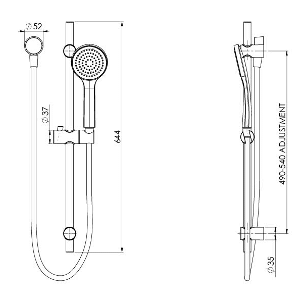 Pina Rail Shower Chrome Phoenix Builders Range