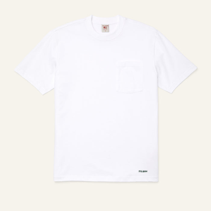 PIONEER SOLID ONE POCKET TEE S/S - BRIGHT WHITE