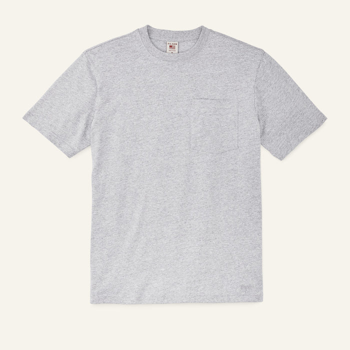 PIONEER SOLID ONE POCKET TEE S/S - HEATHER GRAY