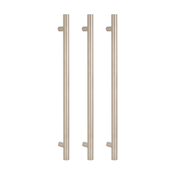 3 Pieces Radiant Heated Vertical towel rail 40 x 950mm Brushed Nickel BN-VTR-950 - The Blue Space