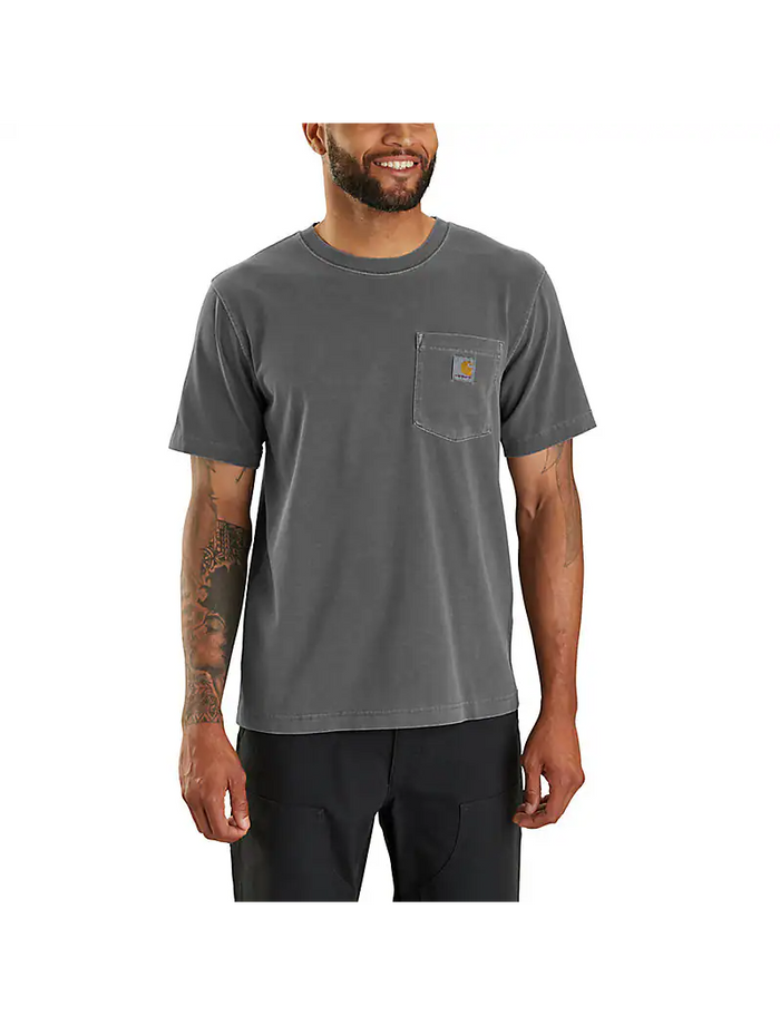 RE-ENGINEERED RELAXED FIT LIGHTWEIGHT GARMENT DYED POCKET TEE S/S - SHADOW