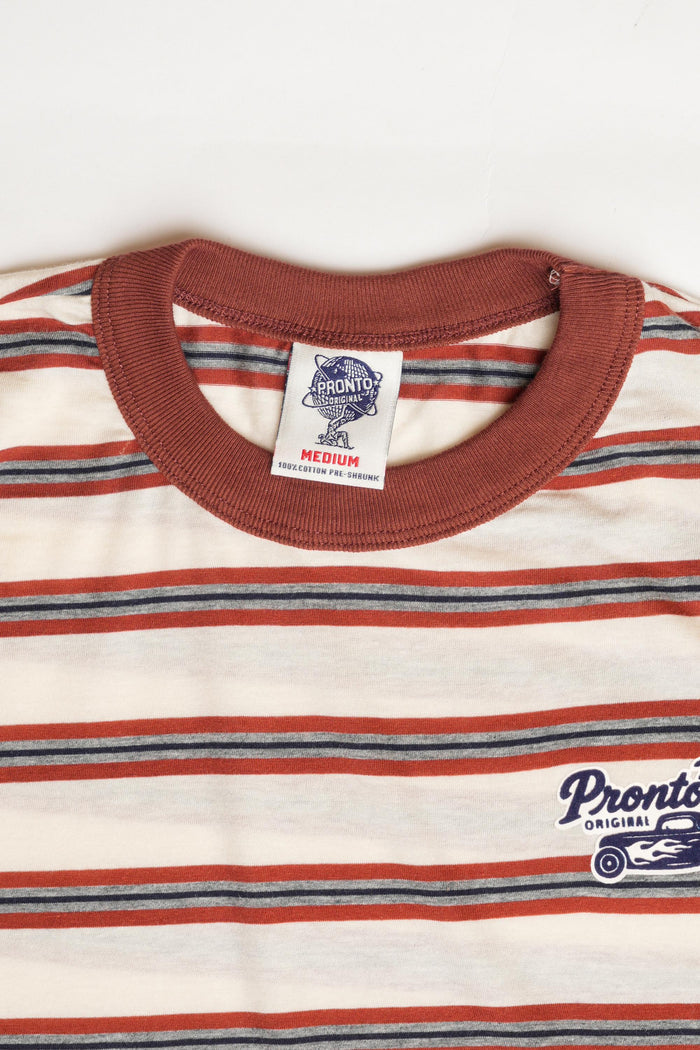 RODDER STRIPE TEE S/S - ECRU