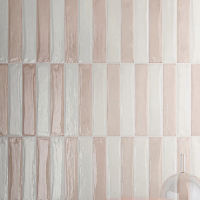 Looks 01 Rosa Theo Subway Tile 75 x 400mm Italian Porcelain  | The Blue Space