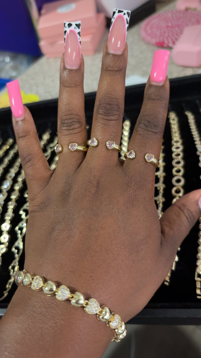 Rose Quartz Heart Ring