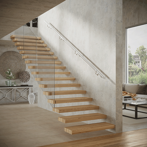 Rothley Internal Handrail Satin Stainless Steel Lifestyle Image - The Blue Space