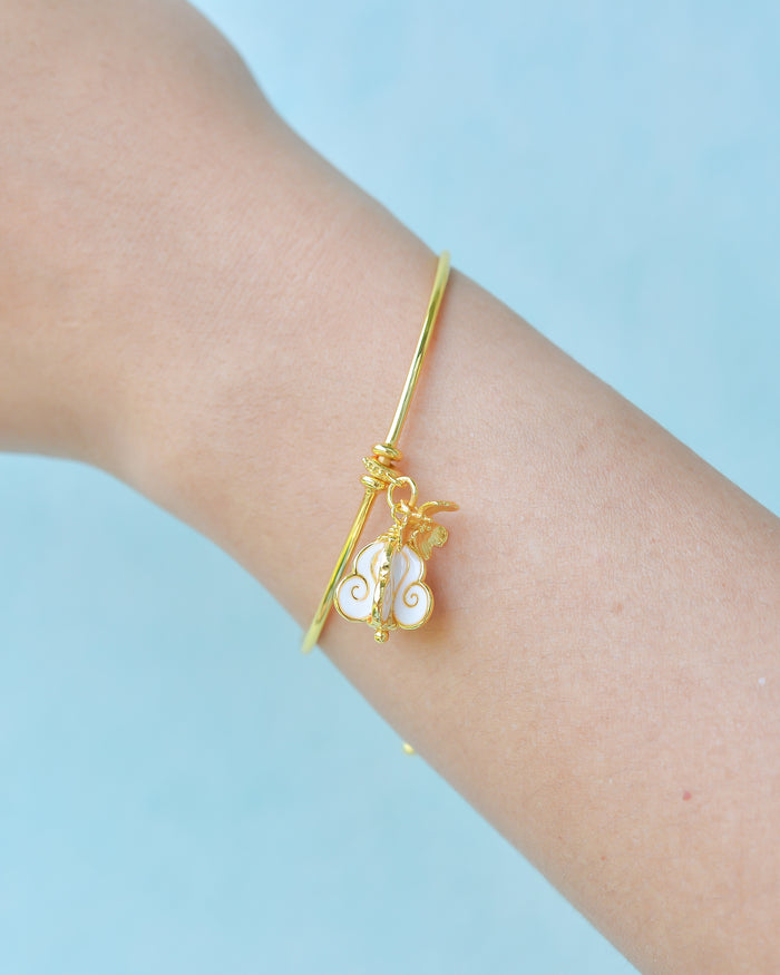 Ruk Flower Bangle Bracelet - 18K Gold-Plated