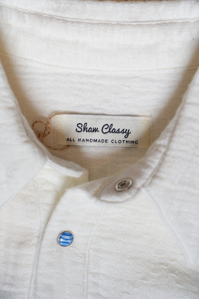SASHIKO AMERICAN COWBOY SHIRT - WHITE