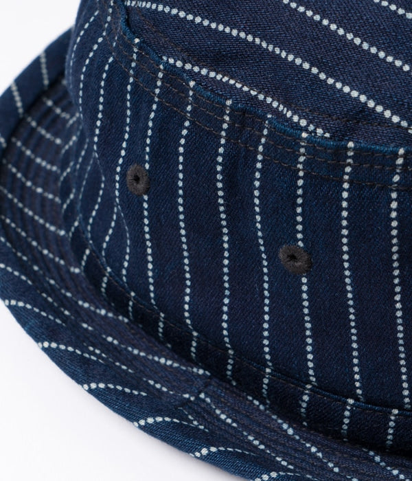 SC02467 WABASH STRIPE PORK PIE HAT - INDIGO WABASH