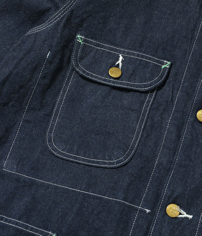 SC15655 11oz. BLUE DENIM WORK COAT - INDIGO