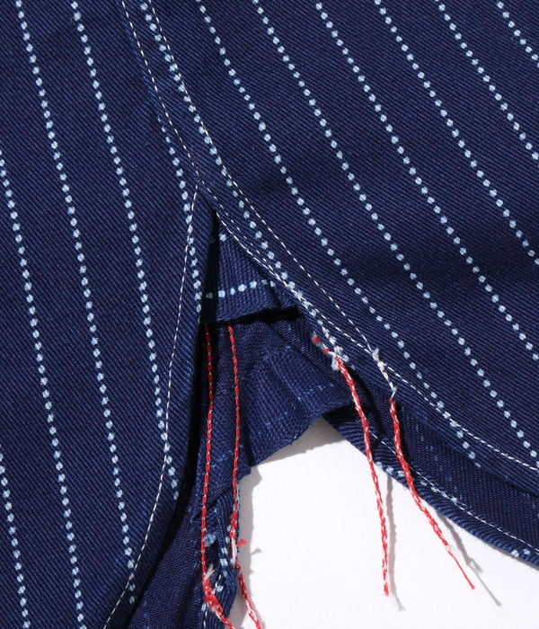 SC25551  SUGAR CANE FICTION ROMANCE 8.5OZ. WABASH STRIPE WORK SHIRT - INDIGO WABASH