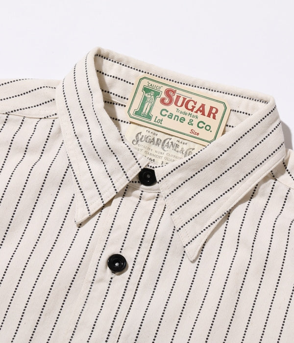 SC27076 FICTION ROMANCE 8.5OZ. WHITE WABASH STRIPE WORK SHIRT (LONG SLEEVE) - WHITE WABASH