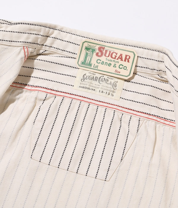 SC27076 FICTION ROMANCE 8.5OZ. WHITE WABASH STRIPE WORK SHIRT (LONG SLEEVE) - WHITE WABASH