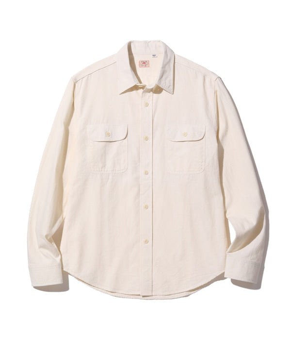 SC27851 WHITE CHAMBRAY WORK SHIRT L/S - WHITE