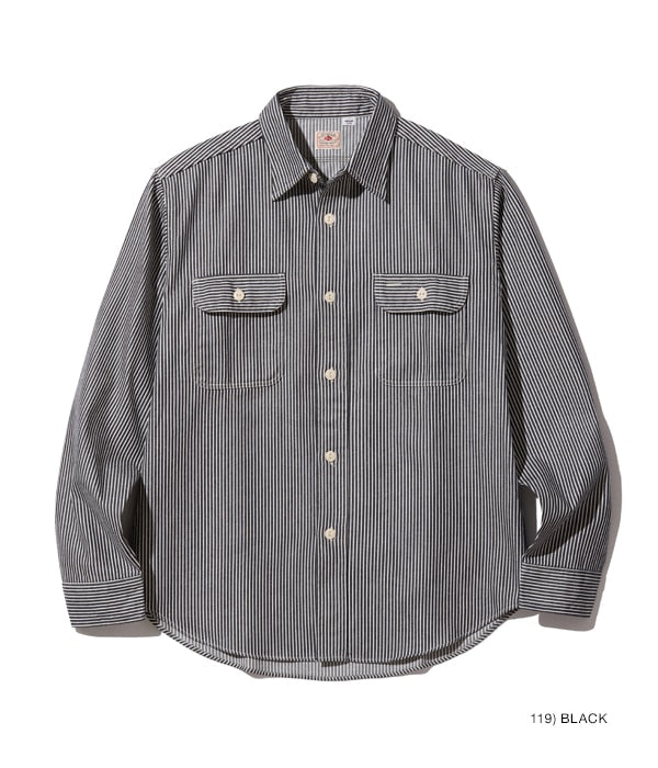 SC27853 HICKORY STRIPE WORK SHIRT - BLACK