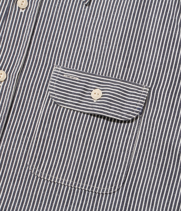 SC27853 HICKORY STRIPE WORK SHIRT - BLACK