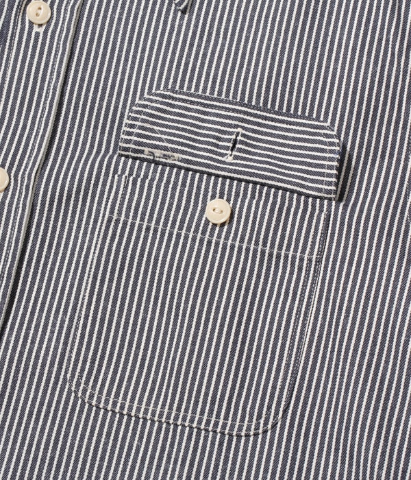 SC27853 HICKORY STRIPE WORK SHIRT - BLACK