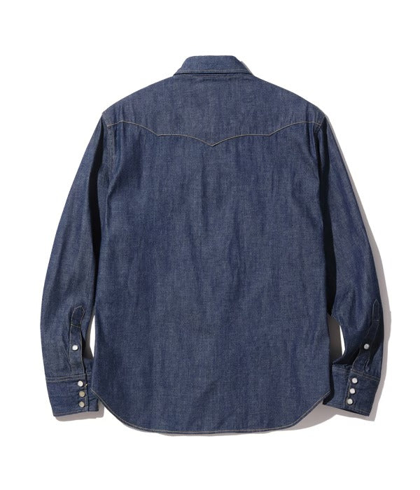 SC28190 BLUE DENIM WESTERN SHIRT - INDIGO