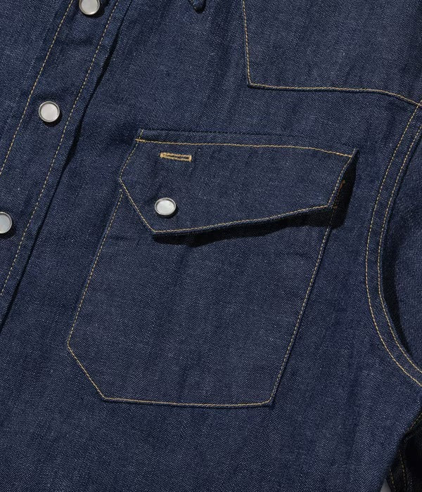 SC28190 BLUE DENIM WESTERN SHIRT - INDIGO