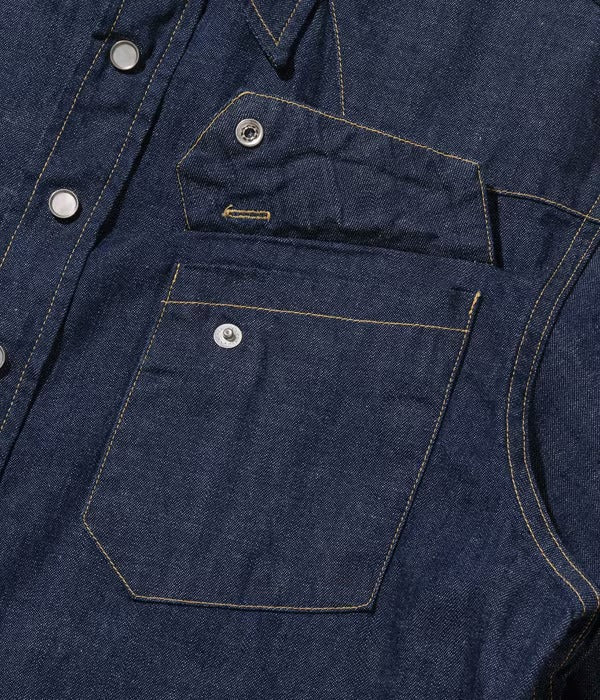 SC28190 BLUE DENIM WESTERN SHIRT - INDIGO