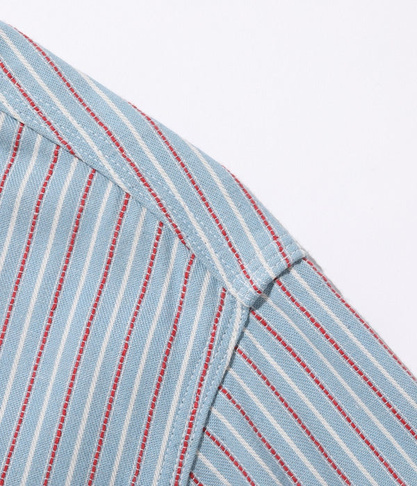 SC29146 DOBBY STRIPE WORK SHIRT - BLUE