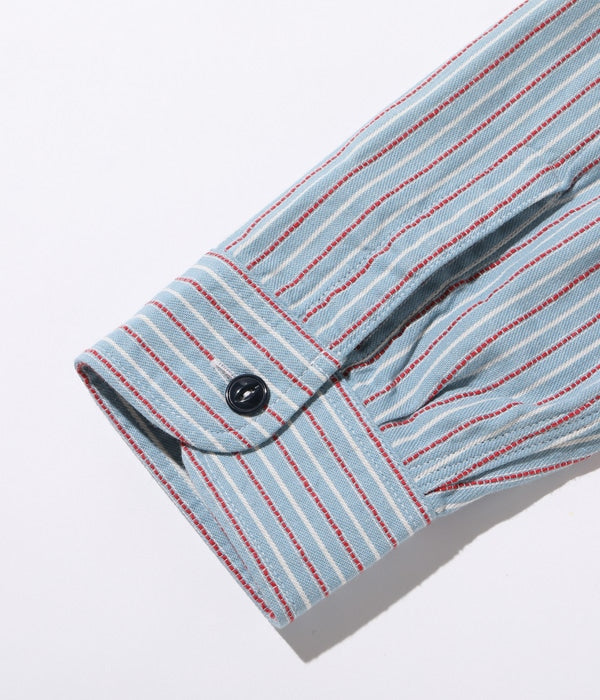 SC29146 DOBBY STRIPE WORK SHIRT - BLUE