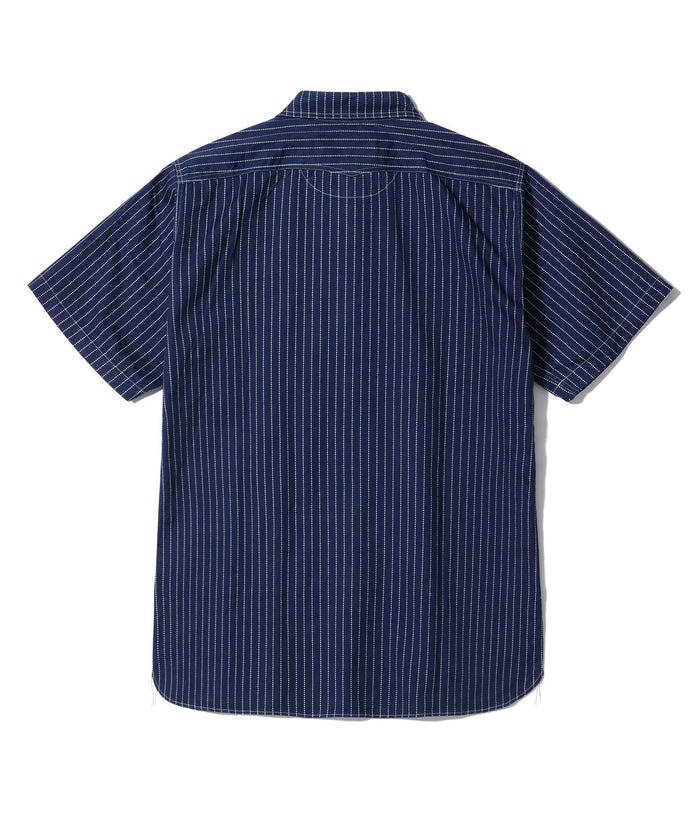 SC36267 FICTION ROMANCE 8.5OZ. WABASH STRIPE WORK SHIRT (SHORT SLEEVE) - INDIGO