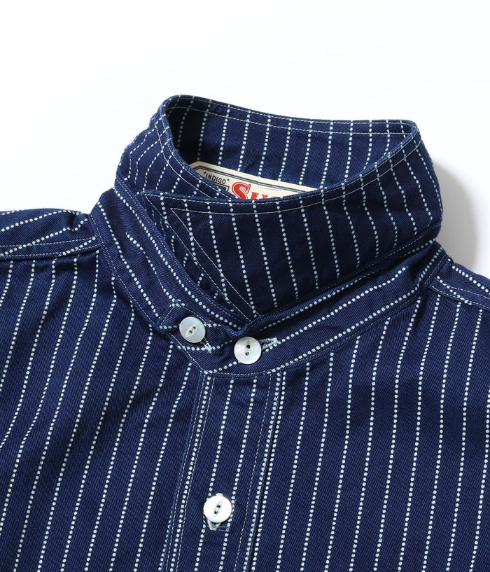 SC36267 FICTION ROMANCE 8.5OZ. WABASH STRIPE WORK SHIRT (SHORT SLEEVE) - INDIGO