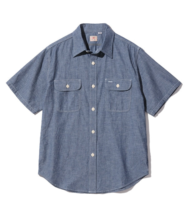 SC37941 BLUE CHAMBRAY S/S WORK SHIRT - BLUE