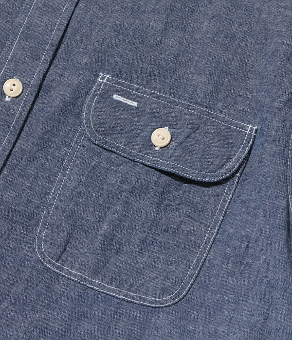 SC37941 BLUE CHAMBRAY S/S WORK SHIRT - BLUE