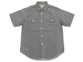 SC37944 HICKORY STRIPE S/S WORK SHIRT - BLACK