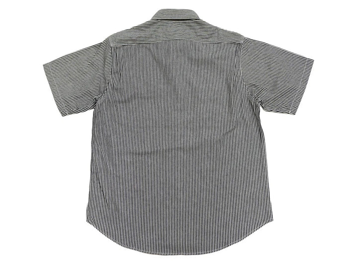 SC37944 HICKORY STRIPE S/S WORK SHIRT - BLACK