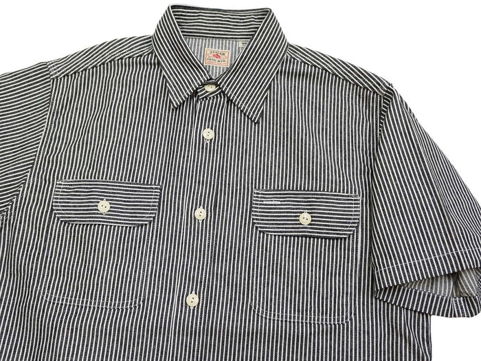 SC37944 HICKORY STRIPE S/S WORK SHIRT - BLACK