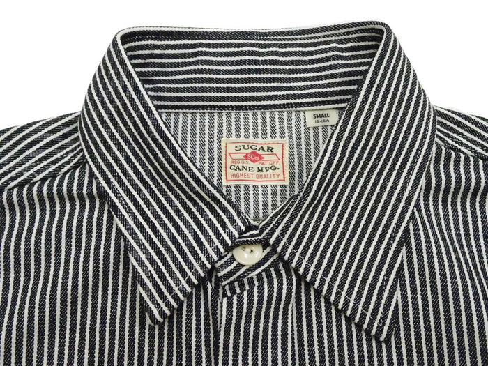SC37944 HICKORY STRIPE S/S WORK SHIRT - BLACK