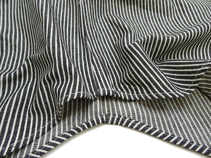 SC37944 HICKORY STRIPE S/S WORK SHIRT - BLACK