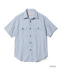 SC39306 DOBBY STRIPE WORK SHIRT (SHORT SLEEVE) - BLUE