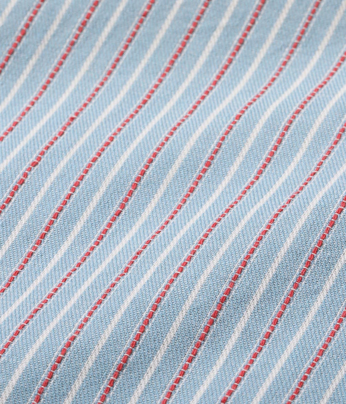 SC39306 DOBBY STRIPE WORK SHIRT (SHORT SLEEVE) - BLUE