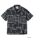 SC39465 NATIVE AMERICAN BANDANA PATCHWORK PRINT OPEN SHIRT - BLACK