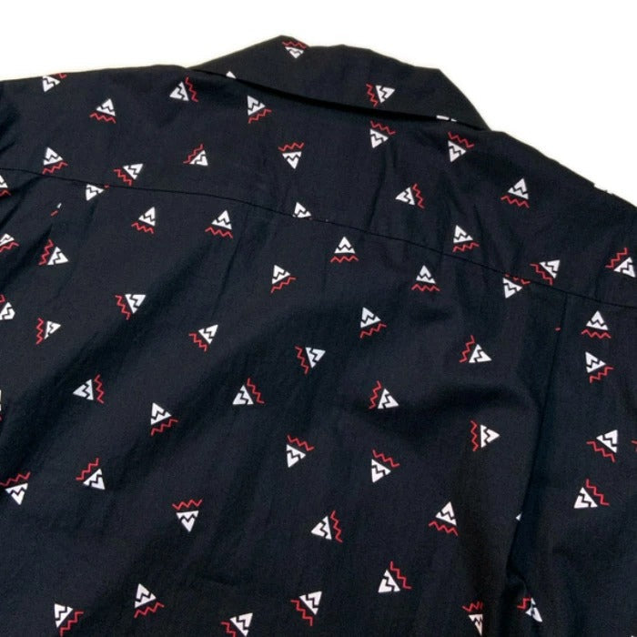 SC39466 NATIVE AMERICAN BANDANA PRINT OPEN SHIRT - BLACK