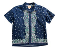 SC39466 NATIVE AMERICAN BANDANA PRINT OPEN SHIRT - NAVY