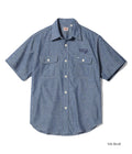 SC39527 CHAMBRAY WORK SHIRT WITH CHAIN ??EMBROIDERED - BLUE