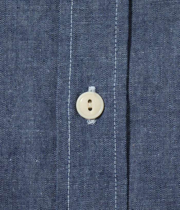 SC39527 CHAMBRAY WORK SHIRT WITH CHAIN ??EMBROIDERED - BLUE