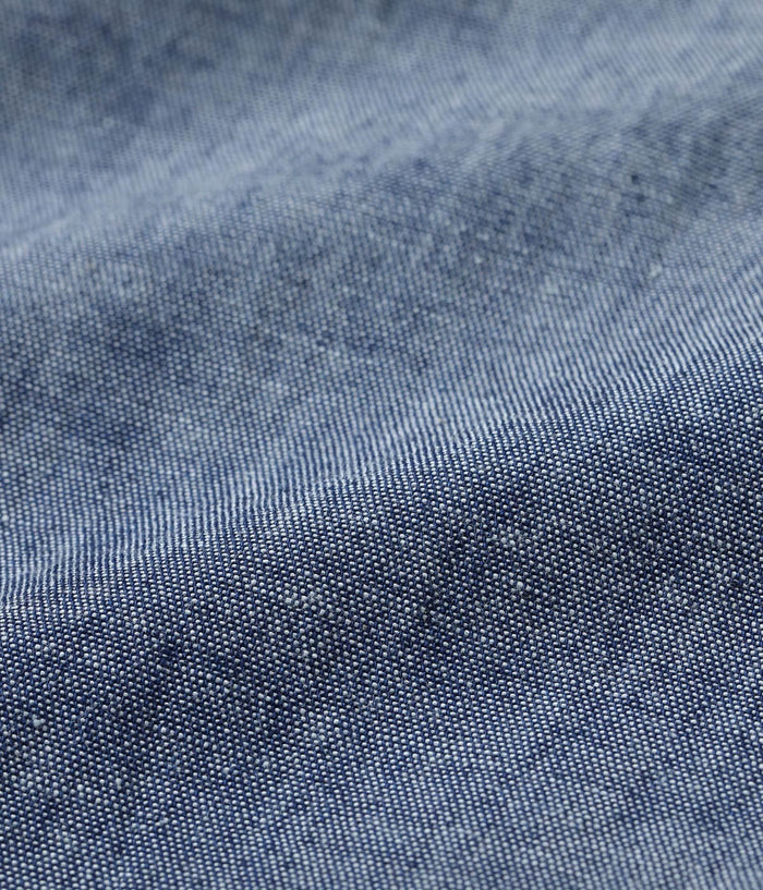 SC39527 CHAMBRAY WORK SHIRT WITH CHAIN ??EMBROIDERED - BLUE