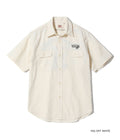 SC39527 CHAMBRAY WORK SHIRT WITH CHAIN ??EMBROIDERED - OFF WHITE
