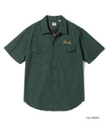 SC39528 COKE STRIPE WORK SHIRT WITH CHAIN EMBROIDERED - GREEN