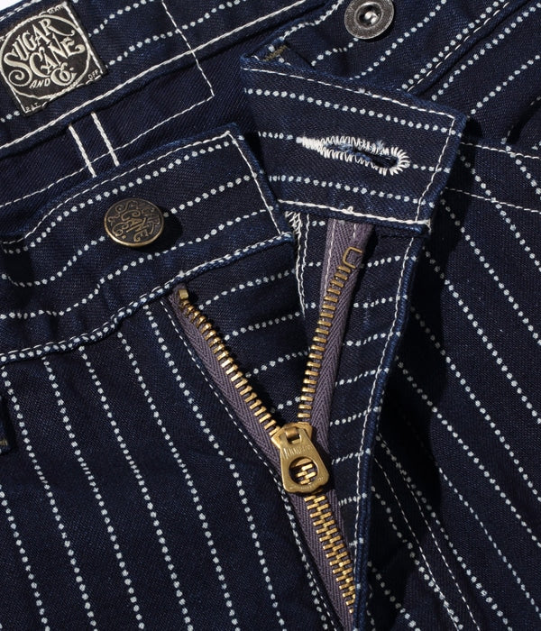 SC51443 FICTION ROMANCE 9OZ. WABASH STRIPE ZIP FLY SHORTS - A.NAVY