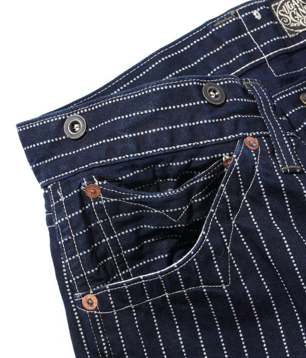 SC51443 FICTION ROMANCE 9OZ. WABASH STRIPE ZIP FLY SHORTS - A.NAVY