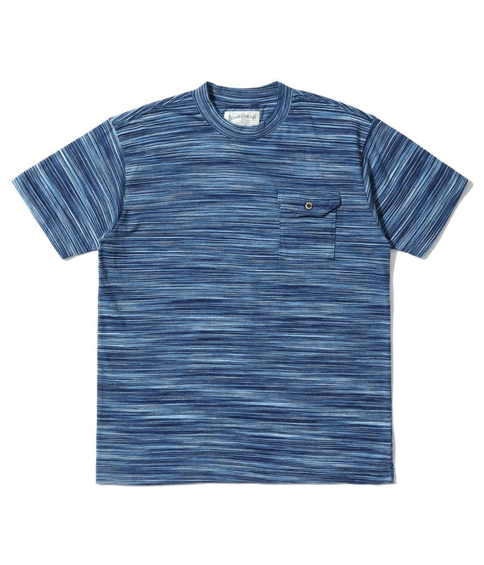 SC79534 FICTION ROMANCE INDIGO BORDER POCKET T-SHIRT - NAVY