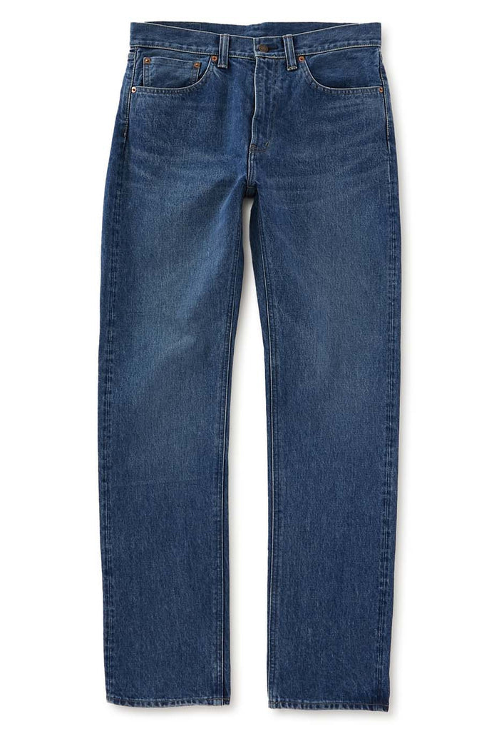 SELVEDGE DENIM FADE SLIM STRAIGHT JEANS - BLUE